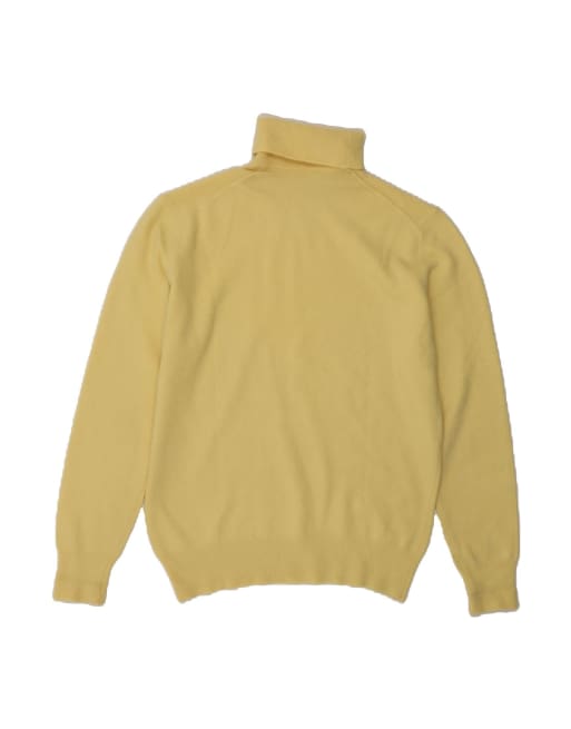 Vintage Roll Neck Jumper Sweater Small In Yellow