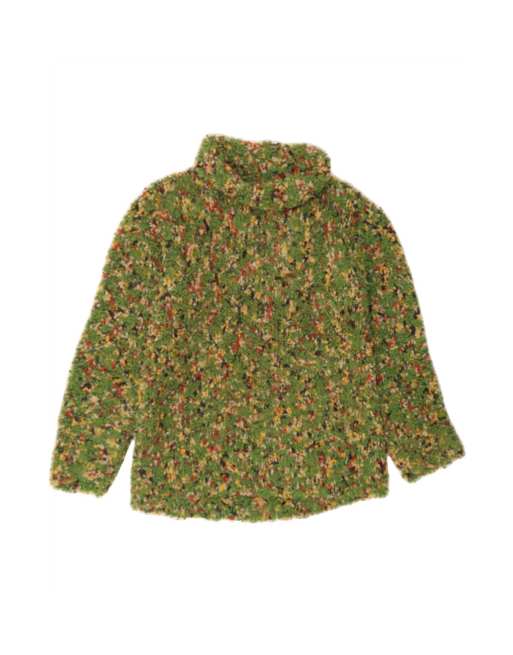 Vintage Roll Neck Jumper Sweater UK 14 Medium In Green Flecked