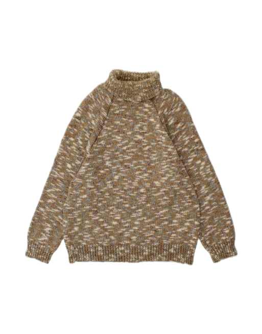 Vintage Roll Neck Jumper Sweater UK 16 Large In Brown Flecked