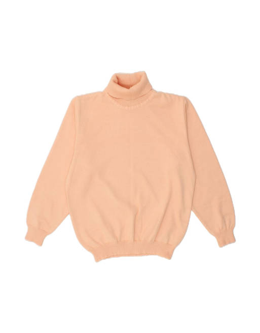 Vintage Roll Neck Jumper Sweater UK 16 Large In Orange