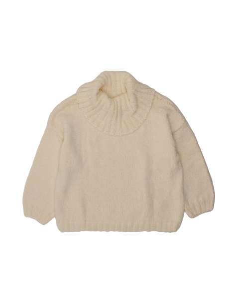 Vintage Roll Neck Jumper Sweater UK 18 XL In White - view 1