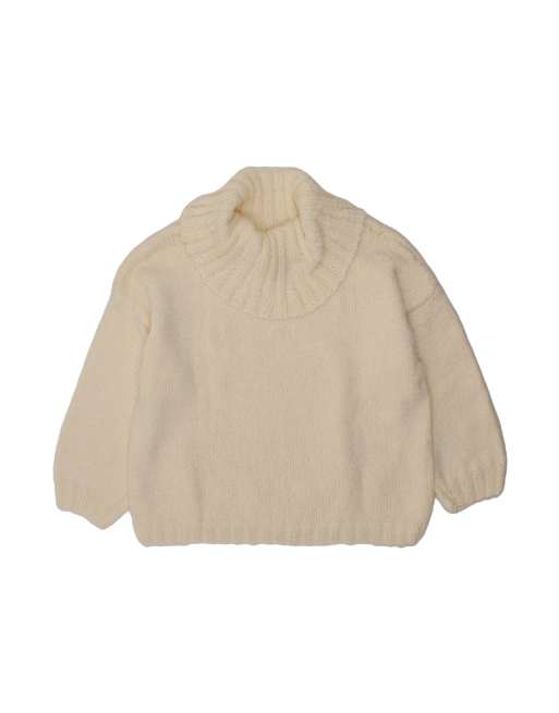 Vintage Roll Neck Jumper Sweater UK 18 XL In White