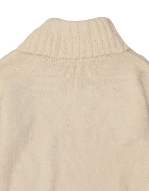 Vintage Roll Neck Jumper Sweater UK 18 XL In White, 4 of 4