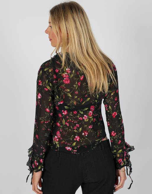 Vintage Roman's S blouse in black, 4 of 4