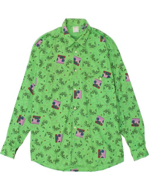 Vintage Roman's Size M Patchwork Shirt in Green