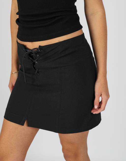 Vintage Roman's XS woven mini skirt in black, 4 of 4