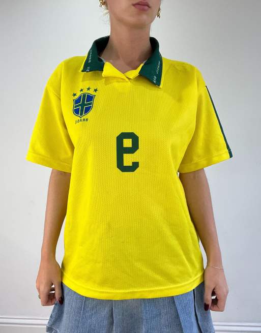 Vintage 'ronaldo' football shirt in yellow