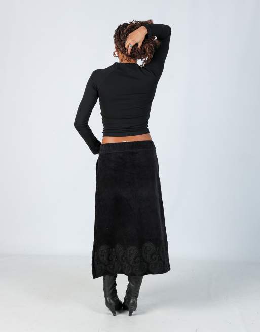 Vintage Rosa Frigerid S cord skirt in black, 3 of 4