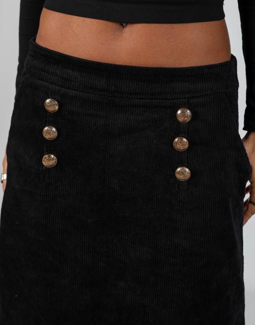 Vintage Rosa Frigerid S cord skirt in black, 4 of 4