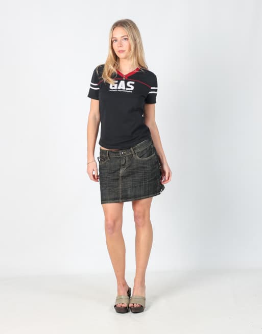 Vintage Rossa Miss M denim mini skirt in blue