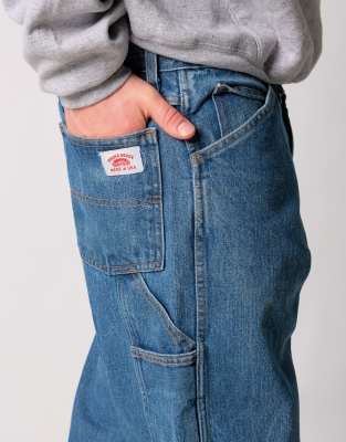 Vintage Round House 34x36 Denim Jeans Light Blue