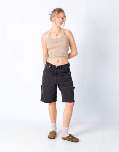 Vintage Route 66 30x22 Denim Carpenter Baggy Jorts Shorts Black - view 1