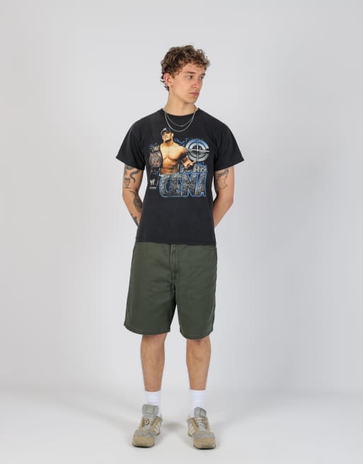 Vintage Route 66 36x20 denim jorts shorts in dark green