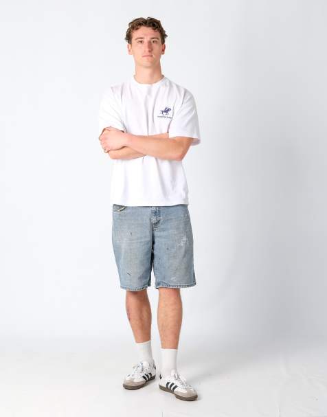 Vintage Route 66 36x20 Denim Jorts Shorts Light Blue - view 1