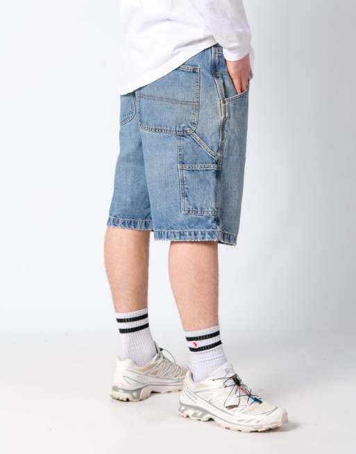 Vintage Route 66 36x22 Denim Carpenter Baggy Jorts Shorts Blue, 3 of 4