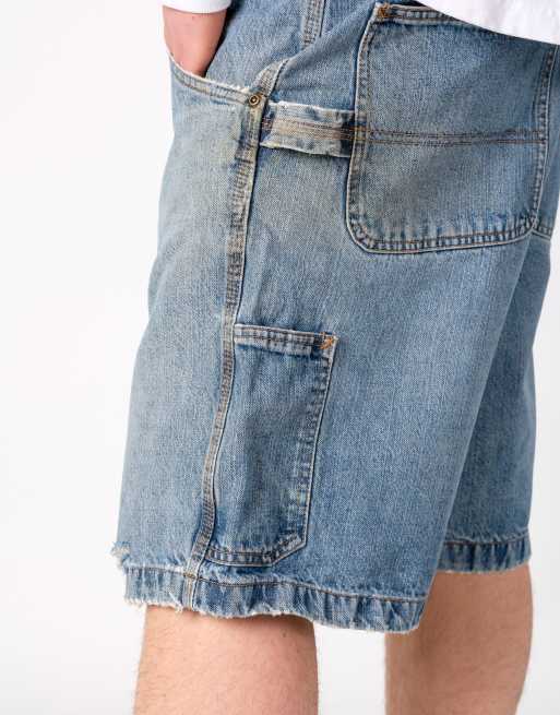 Vintage Route 66 36x22 Denim Carpenter Baggy Jorts Shorts Blue, 4 of 4