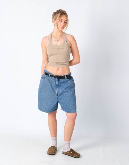 Vintage Route 66 38x19 Denim Jorts Shorts Light Blue