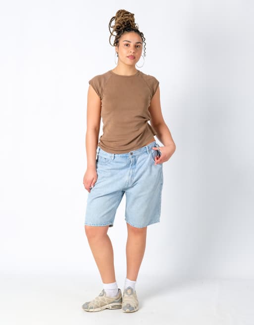 Vintage Route 66 40x21 Denim Jorts Shorts Light Blue