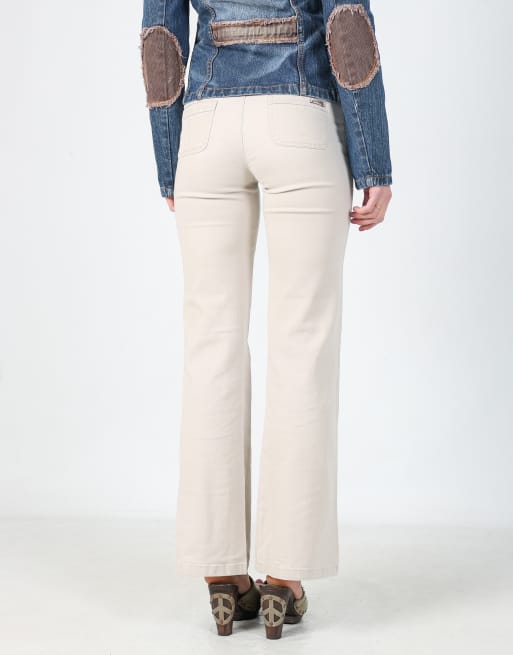 Vintage Roxy XS woven trousers in beige, 2 of 4
