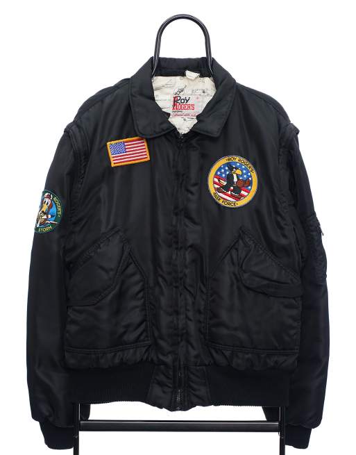 Vintage Roy Rodgers size L bomber jacket in black
