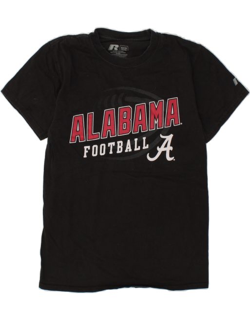 Vintage Russell Athletic Alabama Size S Graphic T-Shirt Top in Black