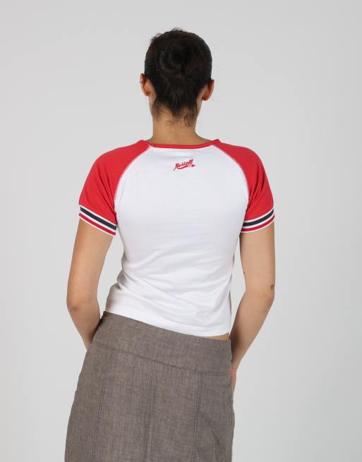 Vintage Russell Athletic S baby tee in white, 2 of 4
