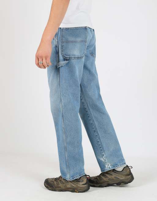 Vintage Rustler 32x30 denim carpenter jeans in blue