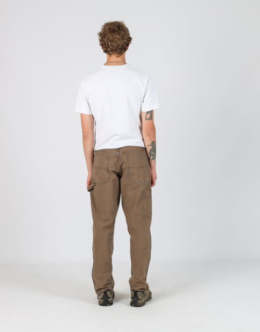 Vintage Rustler 32x31 canvas carpenter jeans in brown, 3 of 4