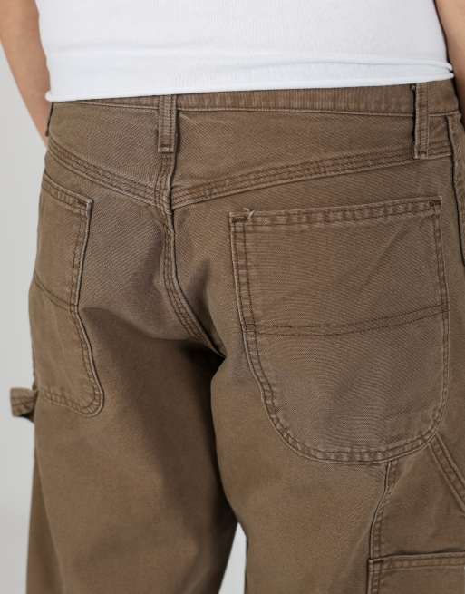 Vintage Rustler 32x31 canvas carpenter jeans in brown, 4 of 4