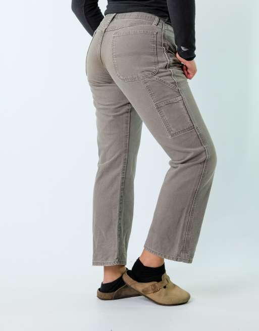 Vintage Rustler 32x32 Canvas Carpenter Baggy Jeans Brown