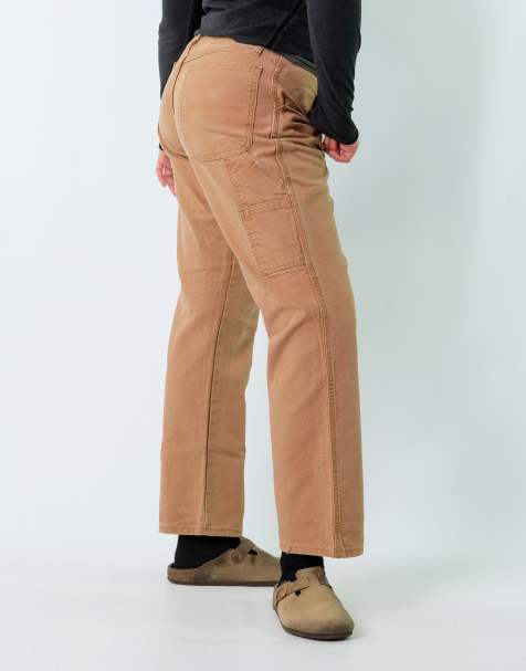Vintage Rustler 33x32 Canvas Carpenter Baggy Jeans Brown - view 1