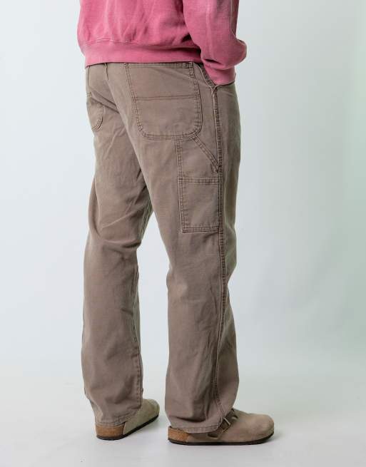 Vintage Rustler 34x32 Denim Carpenter Baggy Jeans Brown