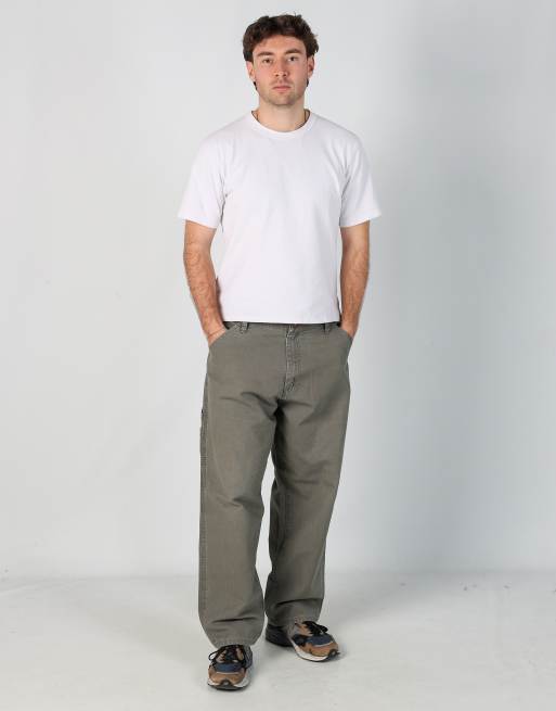 Vintage Rustler 36x30 canvas carpenter jeans in khaki green