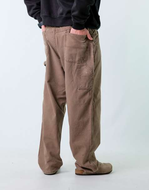 Vintage Rustler 38x32 Canvas Carpenter Baggy Jeans Brown - view 1
