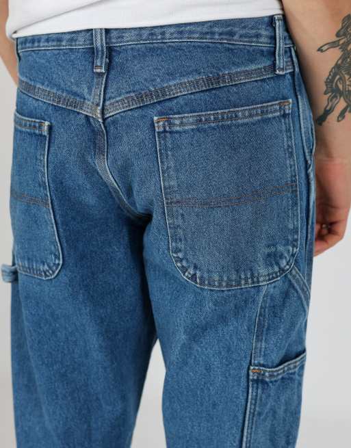 Vintage Rustler rustler 32x30 canvas carpenter jeans in blue, 4 of 4