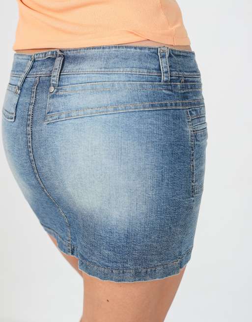 Vintage  S denim mini skirt in blue, 2 of 4