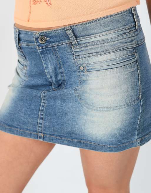 Vintage  S denim mini skirt in blue, 4 of 4