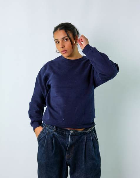 Vintage  S Sweatshirt Jacket Navy Blue - view 1