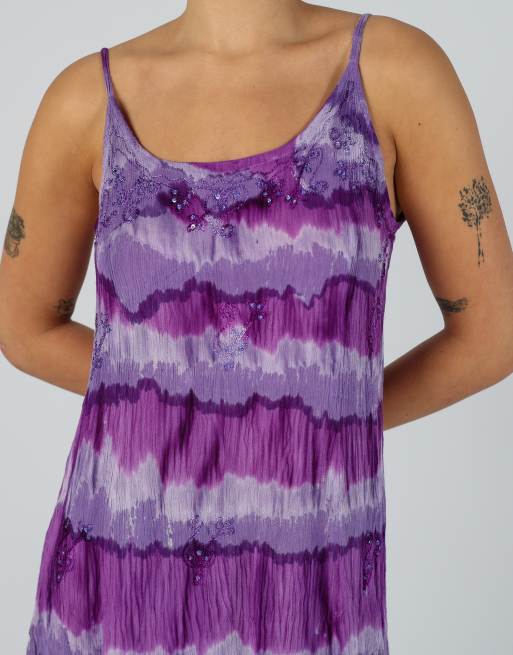 Vintage Sabbia D'Oro S woven midi dress in purple, 4 of 4