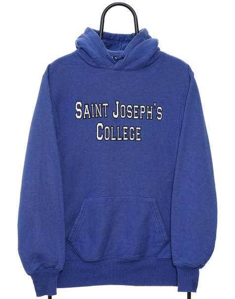 Vintage Saint Josephs Size Small Hoodie Spellout In Blue - view 1