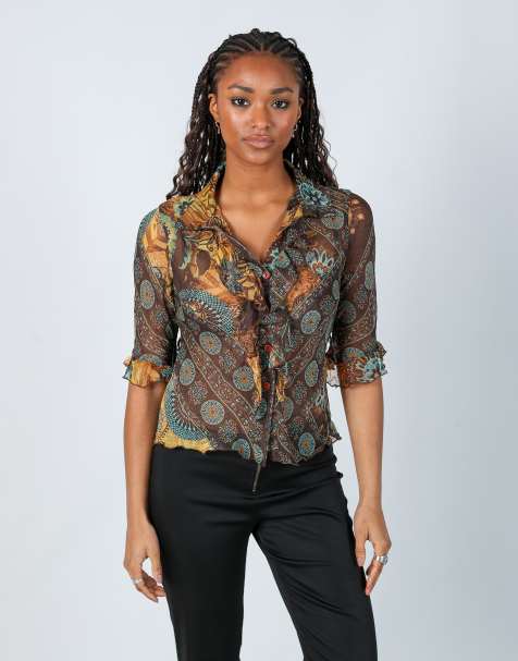 Vintage Sandro Ferrone S blouse in brown - view 1