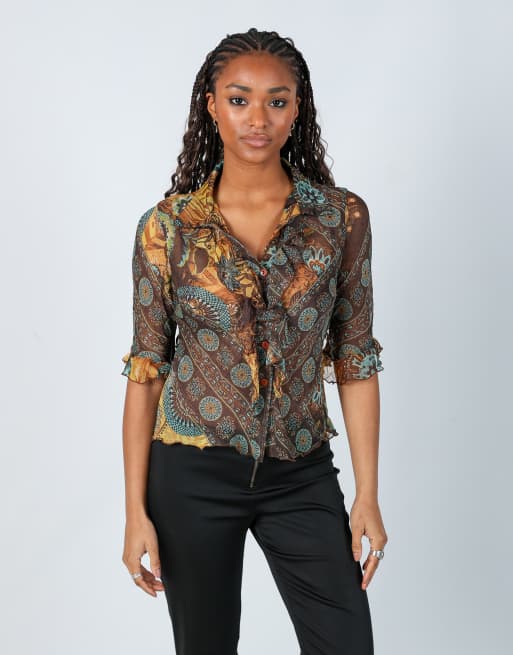 Vintage Sandro Ferrone S blouse in brown