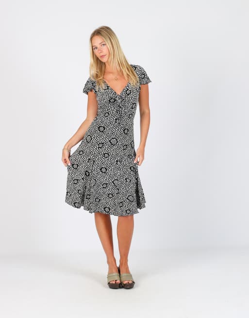 Vintage Sandro Ferrone S woven midi dress in black