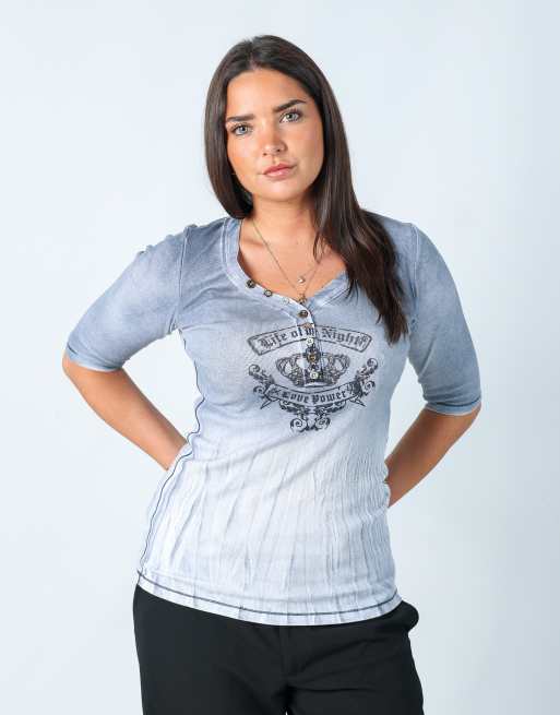 Vintage Sani Blu 8 long sleeve top in light blue