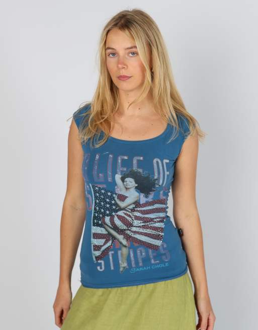 Vintage Sarah Chole XS baby tee in blue