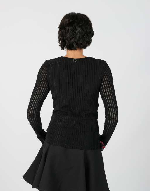 Vintage Save The Queen S long sleeve top in black, 2 of 4