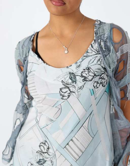 Vintage Save The Queen XL printed woven midi dress light blue | ASOS