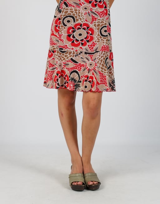 Vintage Scelte D'Autore S printed woven midi dress in tan, 2 of 4