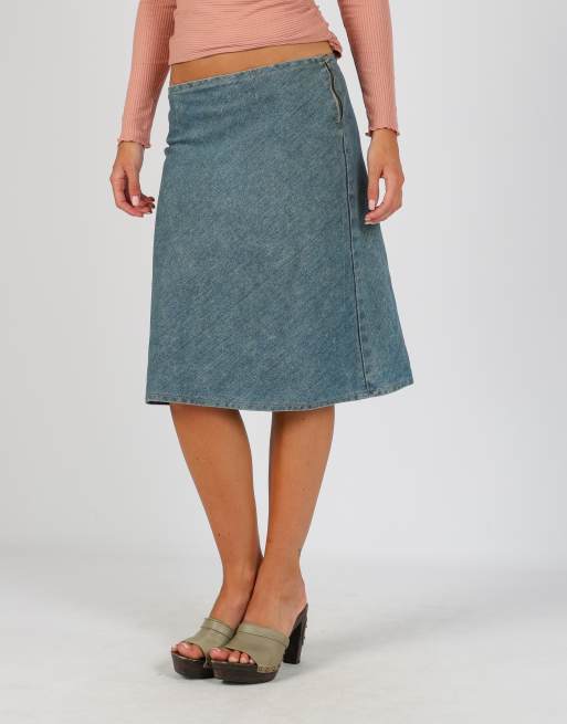 Vintage Scoop S denim midi skirt in blue, 2 of 4