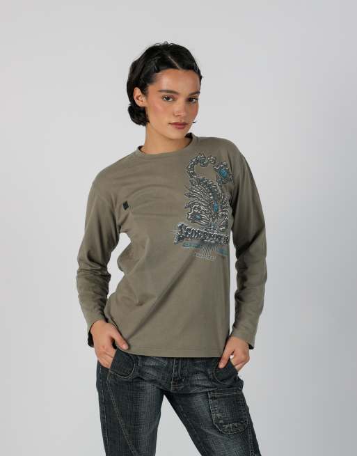 Vintage Scorpion Bay M long sleeve tee in grey, 1 of 4